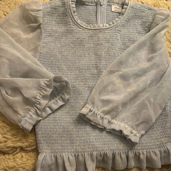 Beautiful Wilfred Women's Blue and Green Blouse - Picture 6 of 8